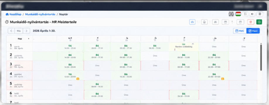 Team calendar: attendance, leave and shifts in one view.